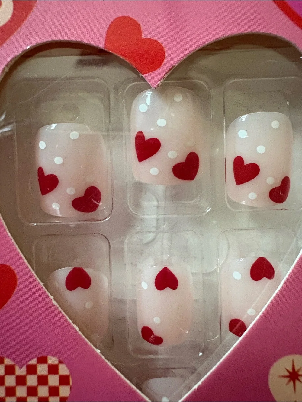 3 New Packs Valentine's Day Heart Accent Press-On Nails - Pink & Nude - Picture 2 of 4